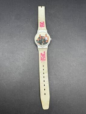 Vintage Nelsonic New Kids On The Block NKOTB Digital Watch White Pop Star Band